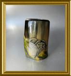 Beschilderd potje van hoorn: buffel, bizon, Ophalen of Verzenden