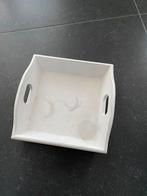 Houten mini dienblad bakje tray wit, Ophalen of Verzenden, Gebruikt, Vierkant, Hout