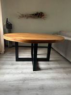 Ronde Mangohouten Eettafel - 150 cm, Huis en Inrichting, Ophalen, Rond, Zo goed als nieuw, Vijf personen of meer