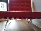 Barcelona chair rood, Huis en Inrichting, Fauteuils, Ophalen, Minder dan 75 cm, Leer, Zo goed als nieuw