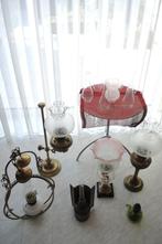 antieke olielampen en lampen glazen, Ophalen of Verzenden