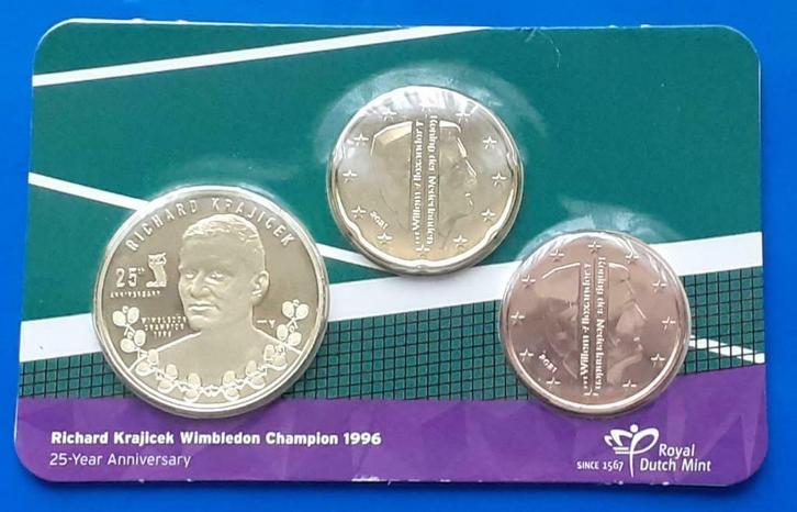 Richard Krajicek Wimbledon jubileum in coincard, Postzegels en Munten, Munten | Nederland, Setje, Euro's, Koningin Beatrix, Verzenden