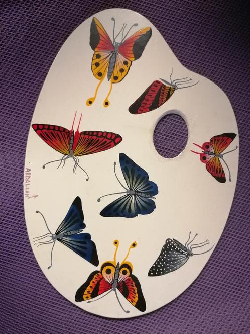 Afrikaanse schilderkunst vlinders, Antiek en Kunst, Kunst | Schilderijen | Modern, Ophalen of Verzenden