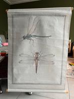 Linnendoek libelles schilderij met houten stok, Ophalen