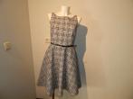 Max Mara prachtige jurk zwart wit in apart ruiten printje
