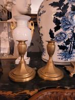 Twee oude empirestijl kandelaars, Ophalen of Verzenden, Koper of Brons