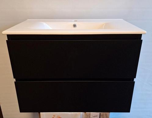 Badkamermeubel mat zwart 80x46 cm, Huis en Inrichting, Badkamer | Badkamermeubels, Nieuw, Wastafelkast, Minder dan 100 cm, 50 tot 100 cm
