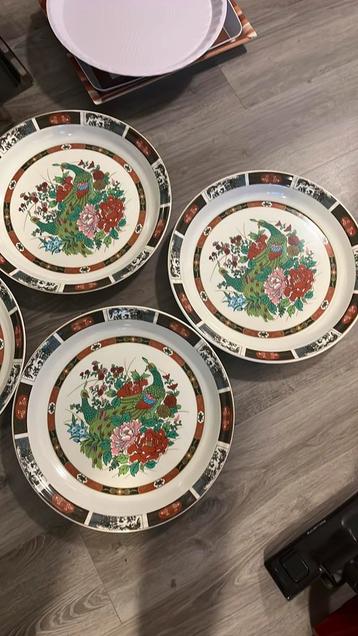 3x!! Grote Imari-stijl schaal kunststof 50 cm (decoratief) beschikbaar voor biedingen