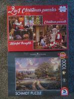 2 Kerstpuzzels en 1 Thomas Kinkade puzzel 1000 stukjes, Hobby en Vrije tijd, Denksport en Puzzels, Ophalen of Verzenden, 500 t/m 1500 stukjes