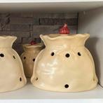 Vintage grote keramische knoflookpot/ uienpot – ‘Jute zak’, Antiek en Kunst, Antiek | Keramiek en Aardewerk, Ophalen of Verzenden