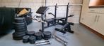Gorilla Sports universele halterbank + 157kg aan gewicht, Ophalen, Gebruikt, Fitnessbank