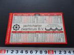 sticker Kalender 1997 Noordbergum Jachtcharter Zwartkruis bv, Ophalen, Zo goed als nieuw, Bedrijf of Vereniging