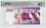 Netherlands 250 Gulden 1985 Unc PMG 67 EPQ, Ophalen of Verzenden, Overige landen, Los biljet