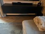 Mat Zwart TV Meubel - 3 Vakken, Kunststof, 100 tot 150 cm, Ophalen of Verzenden, Zo goed als nieuw