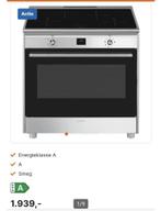 Luxe Fornuis Smeg 90cm rvs INDUCTIE 4 zones NIEUW, 60 cm of meer, Nieuw, Energieklasse A of zuiniger, Inductie