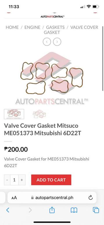 NIEUW! 10x “Mitsubishi” klepdeksel pakking, ME51373, bieden beschikbaar voor biedingen