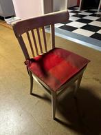 Vintage Stoel met Rood Kussen, Huis en Inrichting, Ophalen, Gebruikt, Wit, Eén