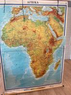 schoolkaart oude wandplaat Afrika, Antiek en Kunst, Antiek | Schoolplaten, Ophalen, Natuur en Biologie