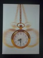 Canvas met klok / Schilderij met uurwerk / klokje / wandklok, Ophalen, Gebruikt, Analoog, Wandklok