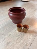 Gratis plantenpotten, Tuin en Terras, Bloempotten, Ophalen, Rond, Zo goed als nieuw, Aardewerk