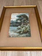 Mooie aquarel landschap  :JW. Hilton 1919, Antiek en Kunst, Ophalen of Verzenden