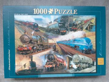 Puzzel stoomtreinen, Malcolm Root, nieuw!, 1000 stukjes beschikbaar voor biedingen