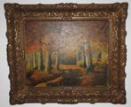 Schilderij “Herfst in bos” van A.W., Antiek en Kunst, Kunst | Schilderijen | Klassiek, Ophalen