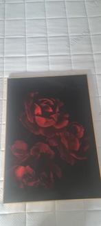 Schilderij met rode rozen, Ophalen of Verzenden, Zo goed als nieuw, Schilderij, Minder dan 50 cm