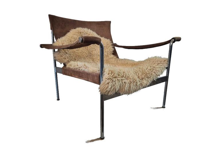 Schitterende vintage Tecta D99 Hans Könecke design fauteuil, Huis en Inrichting, Fauteuils, Gebruikt, Leer, Metaal, 50 tot 75 cm
