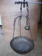 Hang weegschaal bascule. Messing met gewicht., Ophalen of Verzenden
