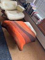 Wollen deken vintage retro oranje bruin  220 x 200, Ophalen of Verzenden, Zo goed als nieuw