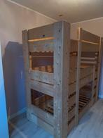 Uniek 3-persoons stapelbed, massief hout, Ophalen, Gebruikt, Stapelbed