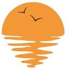 camper caravan bus sticker Horizon met vogels