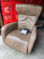 Gratis elektrische relaxstoel relax fauteuil beige, Ophalen, Gebruikt, Leer
