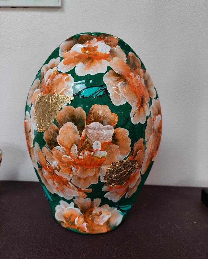 Kunst van Sharon vaasje, Huis en Inrichting, Woonaccessoires | Vazen, Zo goed als nieuw, Overige kleuren, Minder dan 50 cm, Ophalen of Verzenden