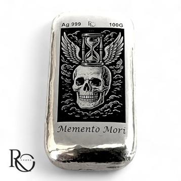Memento Mori zilverbaar 100g  Mystieke Symbolen Serie beschikbaar voor biedingen