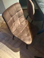 Eetkamerstoelen 6 stuks velvet bruin, Ophalen, Bruin, Zo goed als nieuw, Stof
