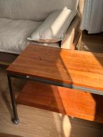 Mid-Century Bijzettafel op Wielen, Ophalen, Gebruikt, 50 tot 100 cm, Teakhout