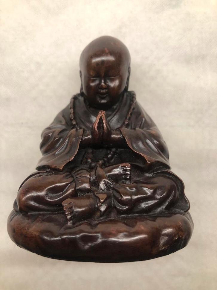 Boeddha Beeldje - Kind Monnik zeer gedetailleerd, Antiek en Kunst, Kunst | Beelden en Houtsnijwerken, Ophalen of Verzenden