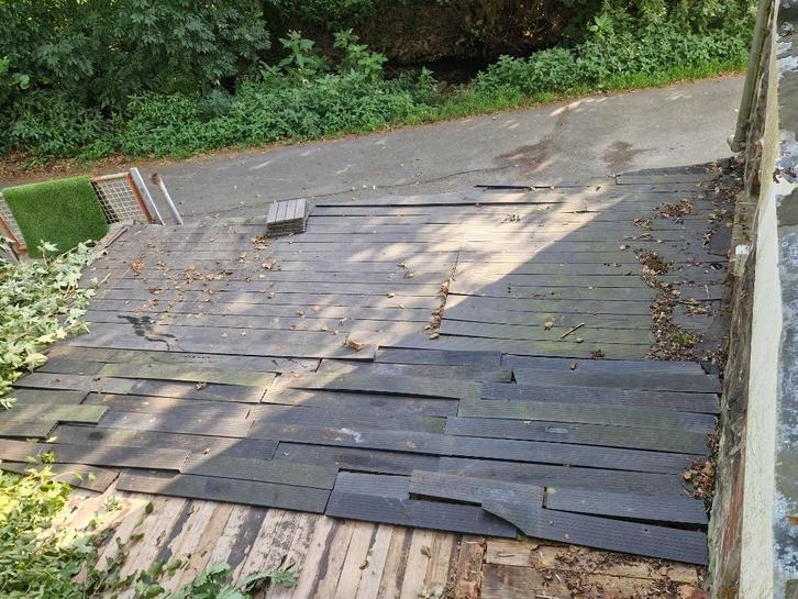 WPC vloerdelen (kunsstof hout) voor op balkon of terras, Tuin en Terras, Terrasdelen en Vlonders, Gebruikt, Kunststof, Ophalen