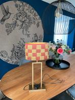 Tafellamp brons met retro kap, Ophalen of Verzenden, Metaal, Minder dan 50 cm