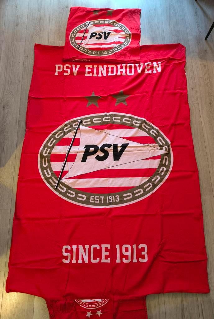 PSV 1-persoons dekbedovertrek, Huis en Inrichting, Slaapkamer | Beddengoed, Zo goed als nieuw, Dekbedovertrek, Eenpersoons, Rood