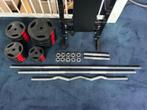 Gorilla Sports Halterbank met 75 kg halterset kunststof, Sport en Fitness, Fitnessmaterialen, Ophalen, Zo goed als nieuw, Buik