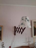 Vintage schaarlamp jaren '50-'60 met kap, Huis en Inrichting, Lampen | Wandlampen, Ophalen of Verzenden, Gebruikt, Hout, Vintage