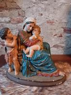 Antiek brocant heiligenbeeld Maria met Jezus en Johannes, Antiek en Kunst, Ophalen of Verzenden