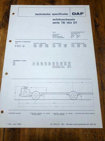 Technische specificatie DAF TB163 bus beschikbaar voor biedingen