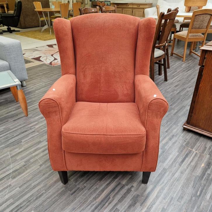 Fauteuil oorstoel terracotta, Huis en Inrichting, Fauteuils, Zo goed als nieuw, Minder dan 50 cm, Ophalen