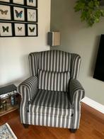 Gestreeepte fauteuil antraciet met licht grijs. Zgan, Ophalen of Verzenden, Zo goed als nieuw, Stof, 75 tot 100 cm