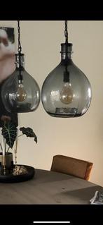 Glazen hanglampen (3stuks) rookglas, Huis en Inrichting, Lampen | Hanglampen, Minder dan 50 cm, Glas, Industrieel, romantisch, boetiek