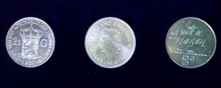 Zilver Oranje cassette 2,50 10 gld 50 gld 1930 1970 1984, Postzegels en Munten, Munten | Nederland, Setje, Overige waardes, Koningin Beatrix
